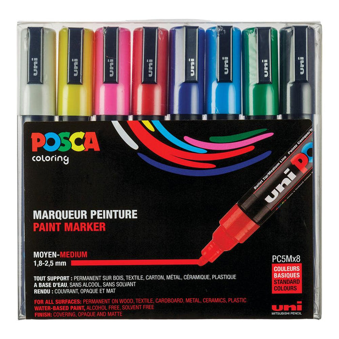 Posca Paint Marker PC-5M Set - 8-Color Cool Tone