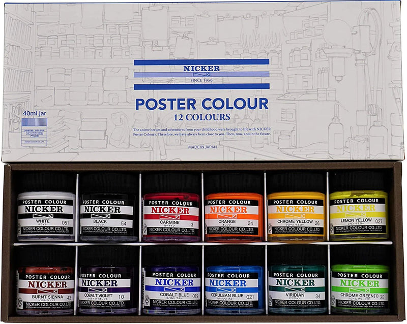 Nicker Poster Colour Paint Sets - 40ml Jars - Art Department LLC