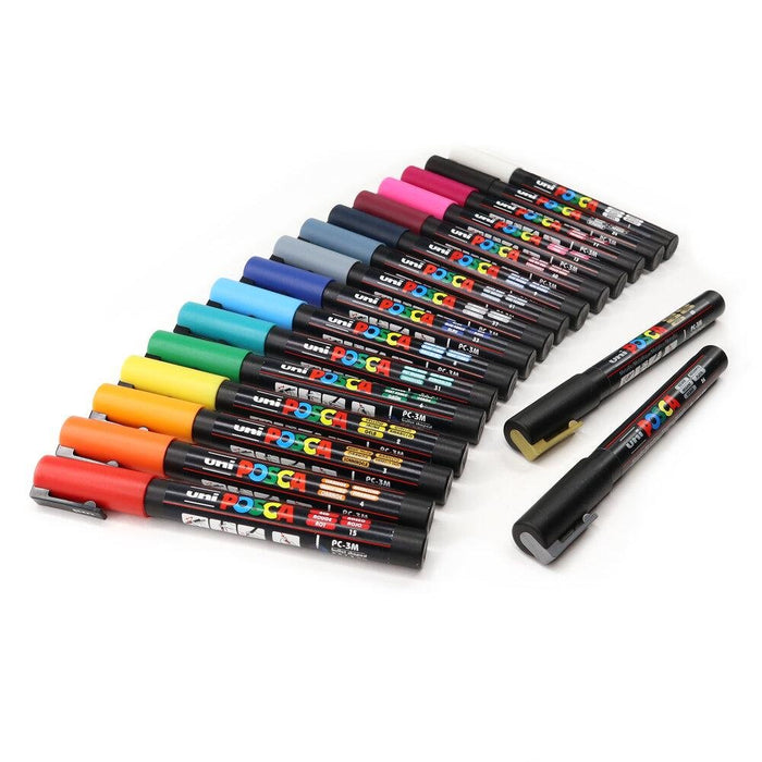  POSCA Black - Full Set of 7 Pens (PC-17K, PC-8K, PC-5M, PC-3M,  PC-1M, PC-1MR, PCF-350)