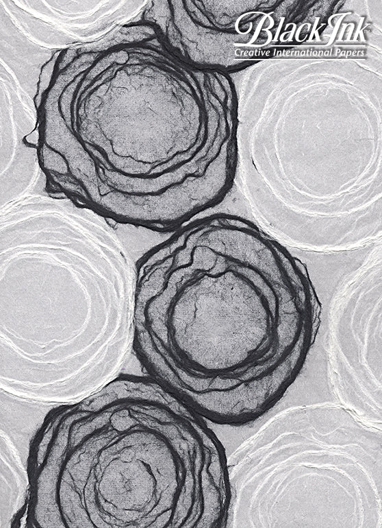 Black Ink Handmade Decorative Paper 12x12 sheets - Art Department LLC