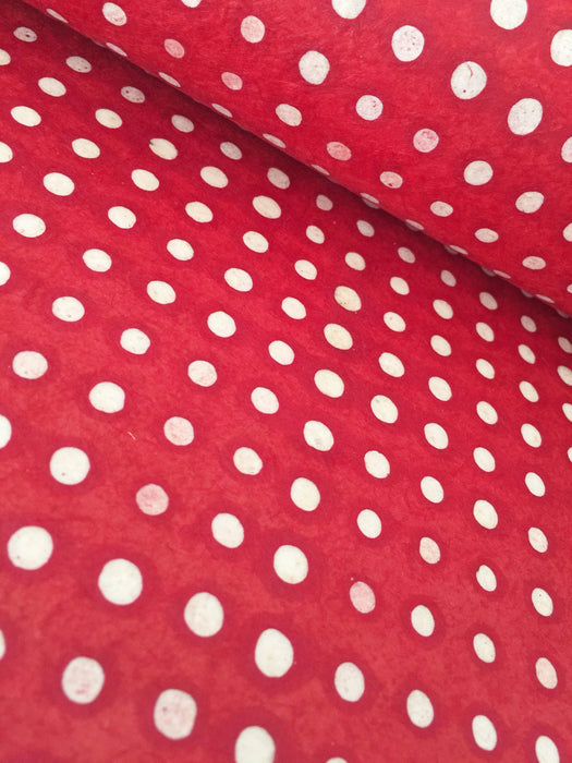 batik-painted dots red
