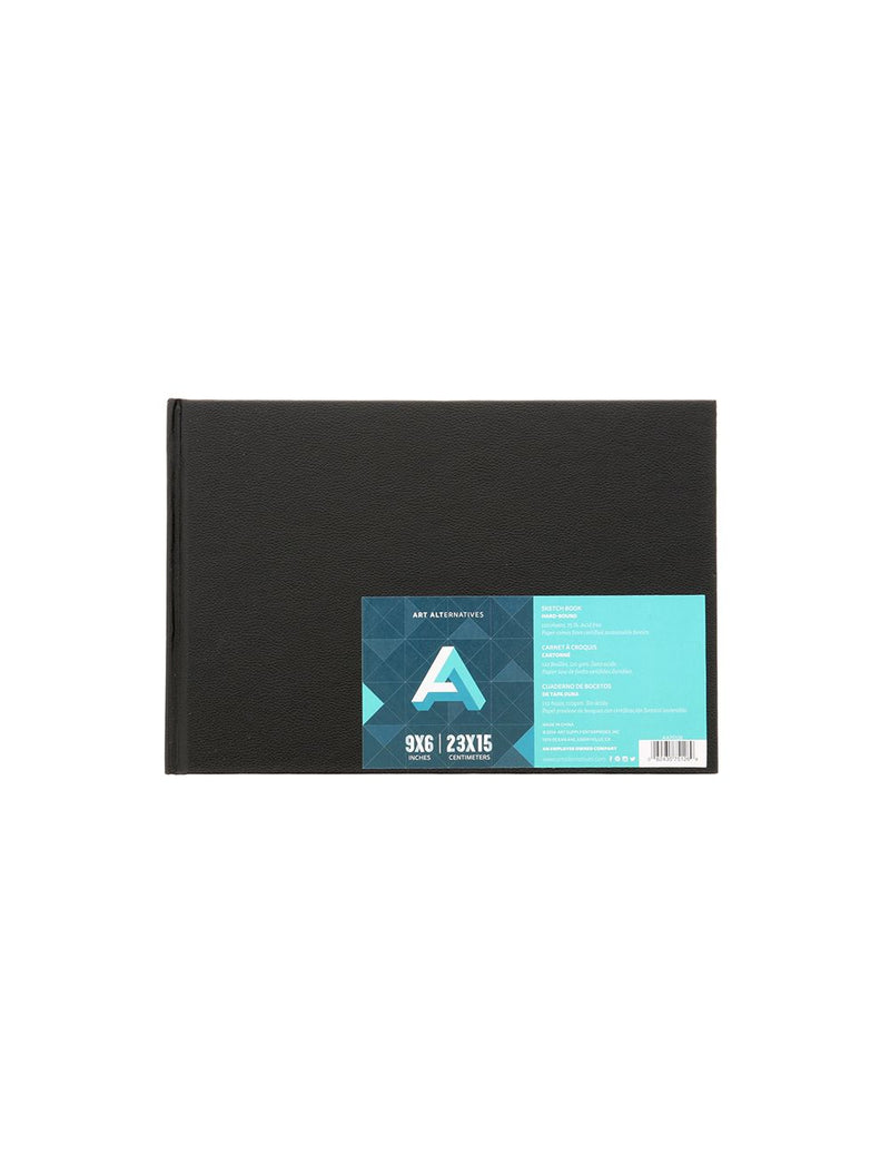 Art Alternatives Hardbound Sketchbook, Black - Art Department LLC
