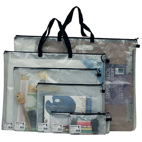 White Mesh Zipper Bags | Art Alternatives