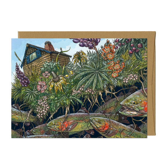 Trout Friendly Lawns Greeting Card