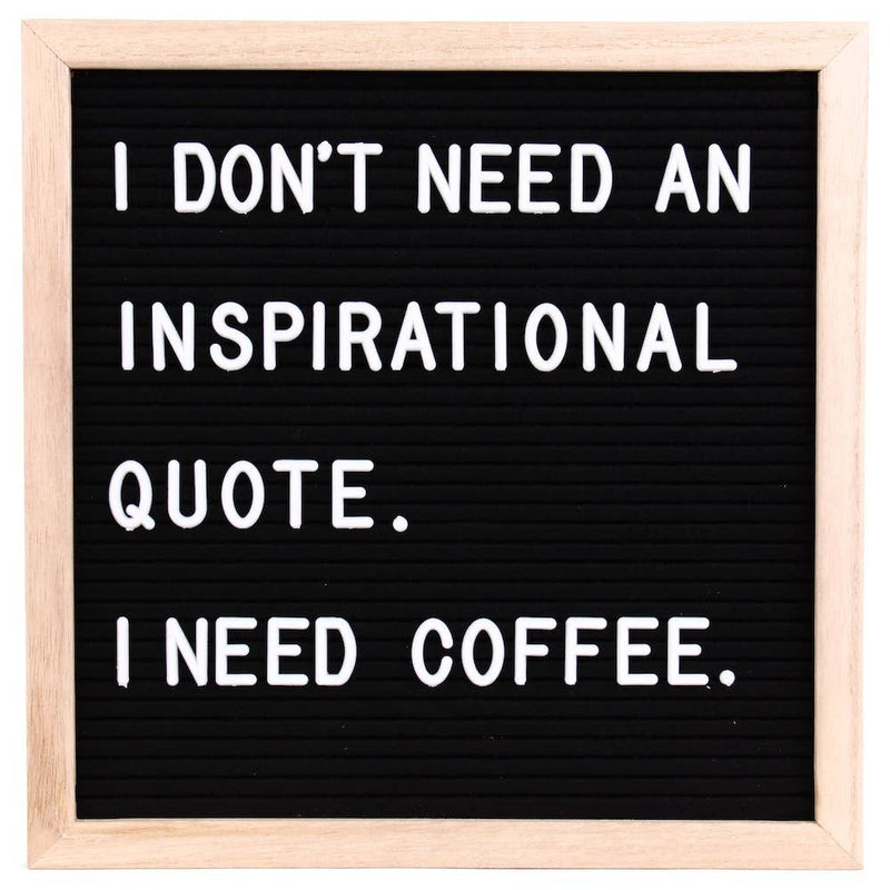 Black 30x30 cm Felter Board with White Letters - Art Department LLC