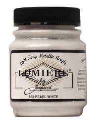 Lumiere Metallic Fabric Paint 2.25oz - Pearlescent White