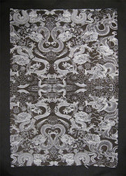 Black Ink Handmade Screenprinted Decorative Paper - Art Department LLC