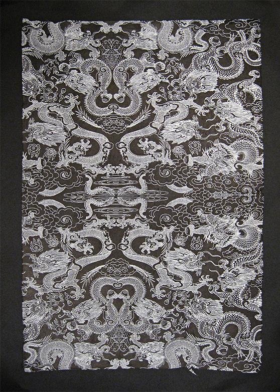 Black Ink Handmade Screenprinted Decorative Paper - Art Department LLC