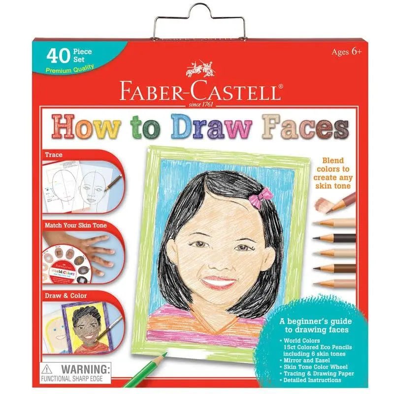 Faber - Castell World Colors How to Draw Faces Kit - Learn to Draw Portraits for Beginners - Art Department LLC