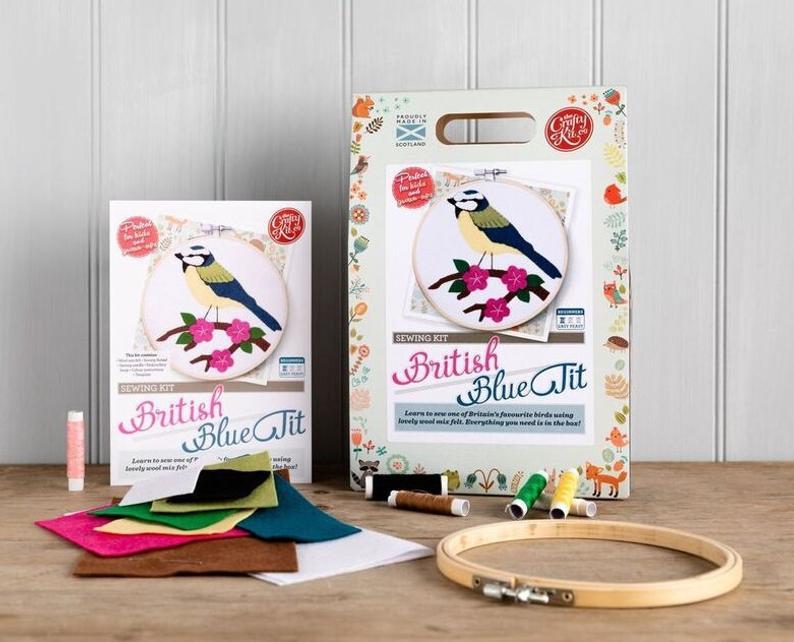 Blue Tit Felt Applique Kit - Art Department LLC