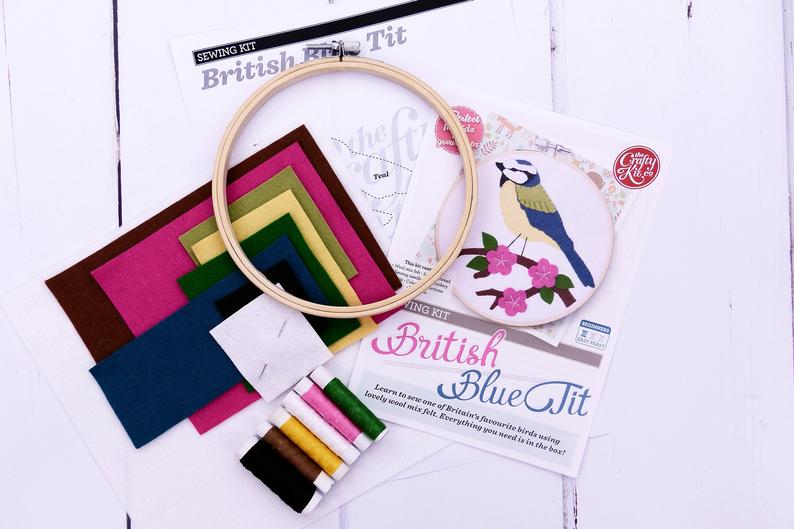 Blue Tit Felt Applique Kit - Art Department LLC