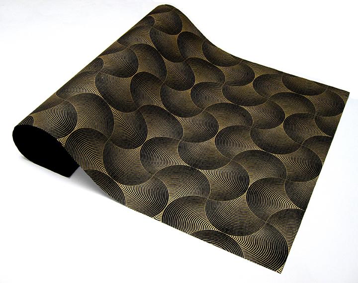 Black Ink Handmade Screenprinted Decorative Paper - Art Department LLC