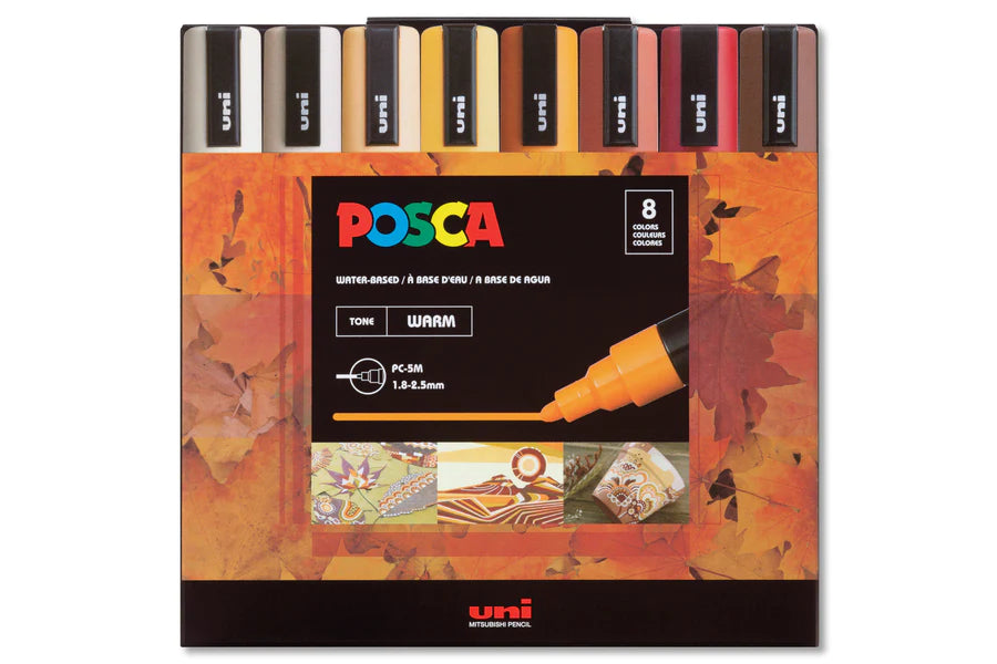 Uni Posca Paint Markers Set Acrylic Water-Based All Surface Paiting Pens  PC-3M 5M 1M Colouring Artists Crafters Tools Drawing