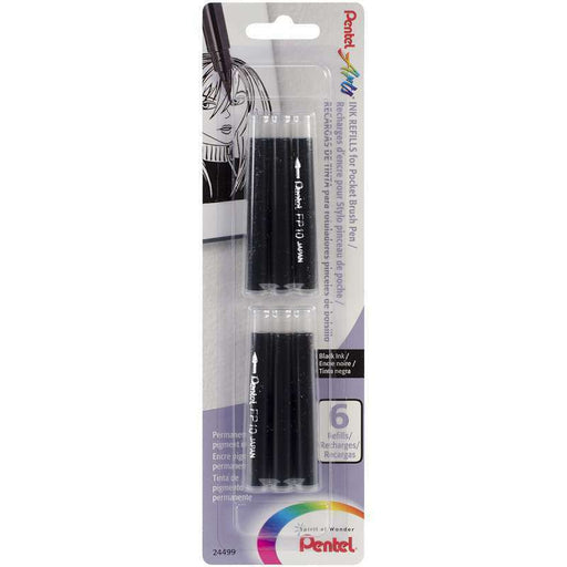 Pocket Brush Pens, Black Ink Refill | Pentel