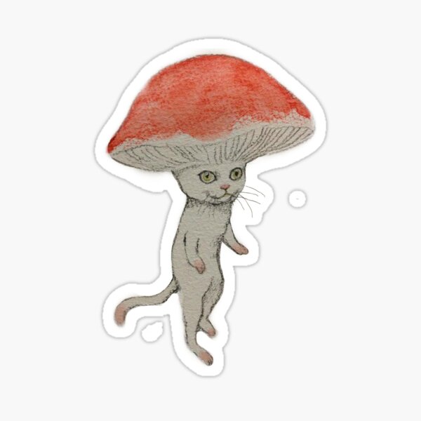 Mushroom Cat Sticker | Designed by Katew-f