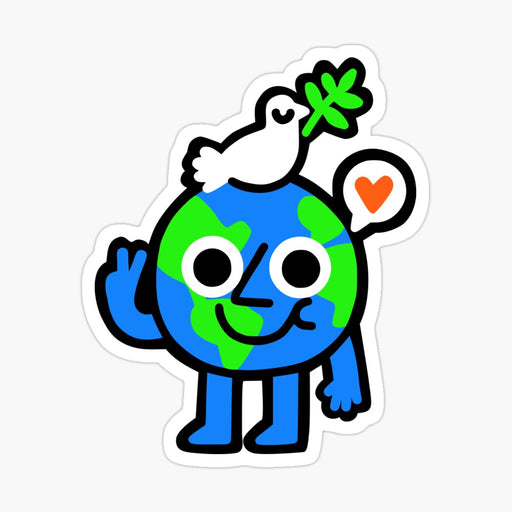 World Peace and Love Sticker | Designed by Obinsun