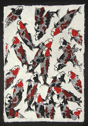 Black Ink Handmade Screenprinted Decorative Paper - Art Department LLC