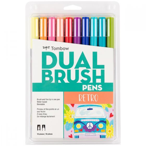 Dual Brush Pen Art Markers, Purple Blendables 6-Pack + Water Brush