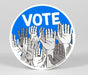 Nikki McClure- Vote!, Circle Sticker | Nikki McClure
